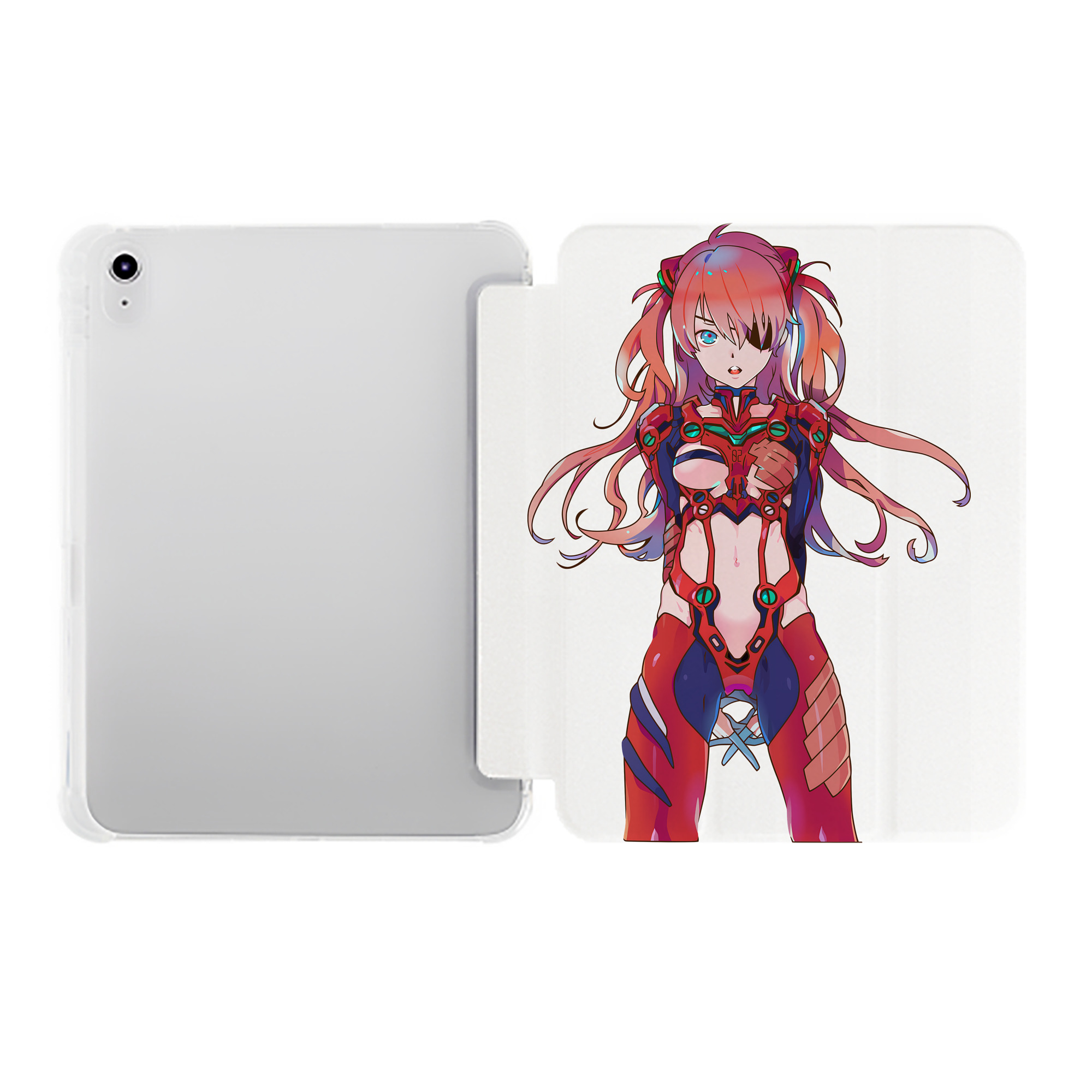 （画像用） EVA 新世紀エヴァンゲリオン IPad ケース ペン収納付き 三つ折りスタンド PUレザー×シリコン 対応機種9.5/10.5/10.9インチ